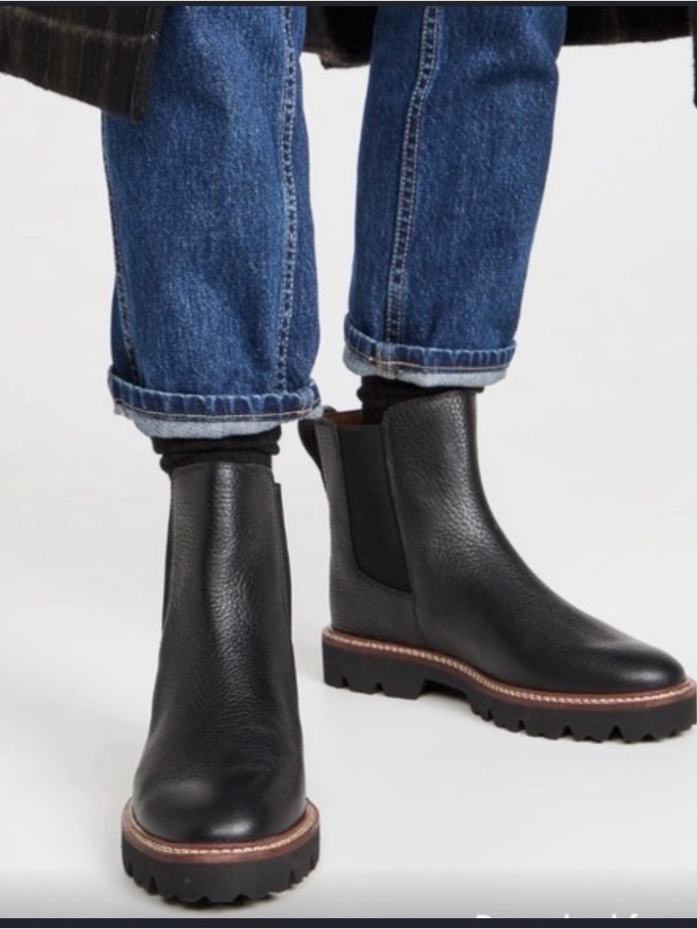 NEW Madewell Citywalk Black Leather Chelsea Boots with Lug Sole Size 8.5